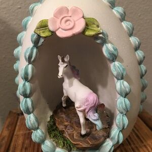 Unicorn In Frosted Egg Decoration